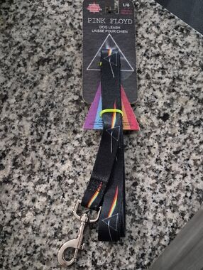 Pink Floyd Black Leash with Rainbow Prism Accent